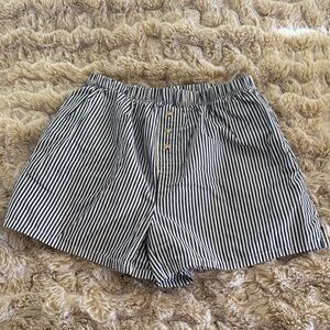 Striped Navy and White Women's Shorts